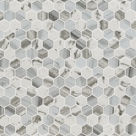 MSI Esperanza Hexagon 11.73 In. X 11.89 In. Glass Mosaic Wall Tile, 15PK ZOR-MD-0525